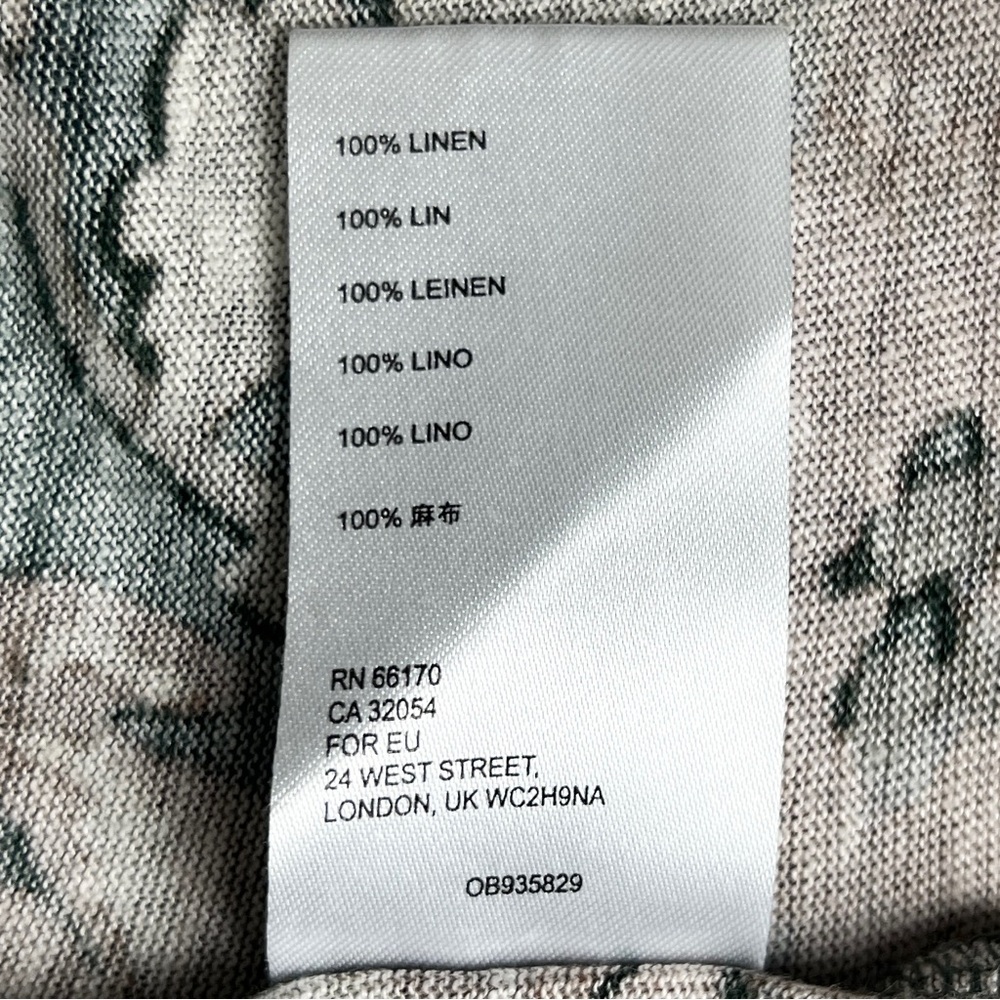 Anthropologie Maeve Linen Puff Sleeved Top in Green Floral - XL - Picture 11 of 11